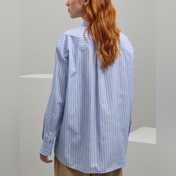 Max Mara Weekend Label-cut Cotton Poplin Shirt Size: US2 XSmall Spring/Summer - Picture 8 of 16